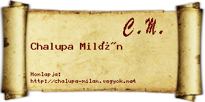 Chalupa Milán névjegykártya