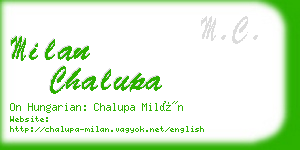 milan chalupa business card